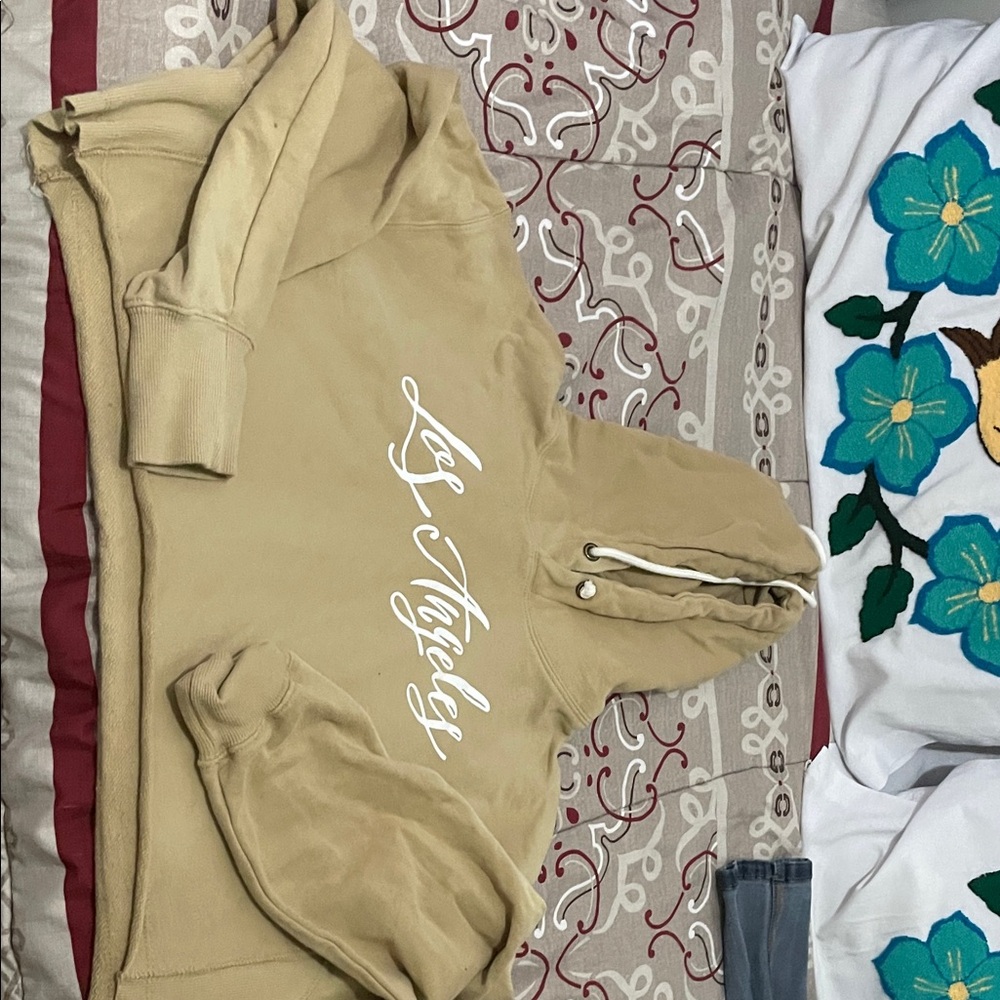 Reflex Tan Hoodie with White Print